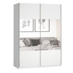 Armoire design 150cm. 2 portes avec miroirs modulables. couleur blanc mat. collection eos
