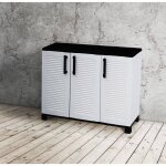 Armoire dext�rieur dbelpann - dmora - en pvc - gris clair noir 102x37h90 cm