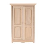 Armoire  double porte pour maison de poupe 1 / 12 en bois de bouleau meubles de chambre miniatures ...
