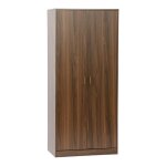 Dressing. armoire. 2 portes avec penderie et rangements linear noyer. panneaux stratifis et pied en ...