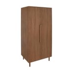Armoire dressing dcor bois de noyer 2 portes. tagres et penderie - l 80 x p 55 x h 180cm - juliana ...