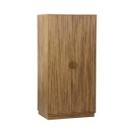 Armoire dressing effet bois de manguier rainur 2 portes et penderie celian