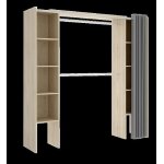 Armoire dressing extensible coloris chne naturel avec rideau - longueur 110 - 180 x profondeur 50 x ...