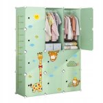 Armoire pour enfants avec �tag�res de rangement armoire de chambre 12 cubes portable diy avec 2 tringles ...