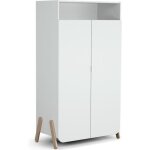 At4 - armoire enfant 2 portes en bois pirate blanc et htre 100 x 50 x 176 cm blanc et htre - taille ...