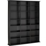 Armoire etagere bibliotheque rangement cd / dvd meuble de rangement 1365 cm noir