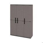 Armoire dextrieur daltinie - dmora - en pvc - gris noir 102x37h163 cm
