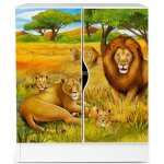 Armoire fonctionnelle - roma - meubles pour enfants commode au design magnifique lions