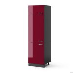 Armoire pour frigo r - line 60cm rouge bordeaux haute brillance anthracite vicco