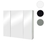 Armoire de salle de bain avec miroir hwc - b19b 70x80x16cm gris