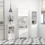 Armoire haute murale salle de bain ou wc - placard 2 portes persiennes avec �tag�re - porte - serviette ...