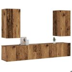 Meilleures armoire hifi suspendus meubles tv muraux 4 pcs - vieux bois - bois ding�nierie ssd95715362 ...