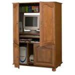 Armoire informatique chêne 4 portes 7 niches l 97 h 141 p 54 cm - l 97 x l 54 x h 141 cm Armoire informatique chêne 4 portes 7 niches l 97 h 141 p 54 cm - l 97 x l 54 x h 141 cm