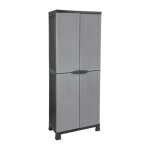 Armoire de jardin - 7h seven house - 171x68x39cm - rsistante  la poussire - 3 tagres - gris