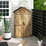 Armoire de jardin en bois de 043 m petit abri pour outils avec toit en bitume double porte balcon avec ...