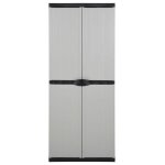 Armoire de jardin / meuble de rangement - cloud - 3 étagères - gris / noir 68x40x168cm a203 Armoire de jardin / meuble de rangement - cloud - 3 étagères - gris / noir 68x40x168cm a203