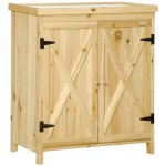 Armoire de jardin - outsunny - plateau métal galvanisé - 2 portes avec poignées - pieds surélevés - 80 ... Armoire de jardin - outsunny - plateau métal galvanisé - 2 portes avec poignées - pieds surélevés - 80 ...