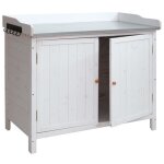 Armoire de jardin - mvg - hwc - l69 - bois de sapin massif - plan de travail en tle de zinc - 86x99x56cm ...