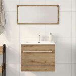 Meuble de salle de bain - armoire lavabo - ch�ne artisanal - bois ding�nierie - 60x385x48 cm