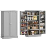 Armoire meuble de cuisine - homcom - 2 portes avec 5 �tag�res et 12 porte - �pices - 60 x 30 x 104 cm ...