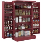 Armoire meuble de cuisine - homcom - 2 portes avec 5 tagres et 12 porte - pices - 60 x 30 x 104 cm ...