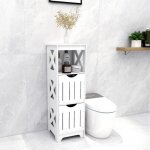 Armoire - meuble de salle de bain 3 compartiments avec deux tiroirs . espace de rangement pratique 30 ...