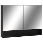 Armoire  miroir - led - noir - 80 x 15 x 60 cm - mdf - salle de bain