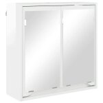 Armoire miroir de salle de bain - vidaxl - blanc brillant - 60x20x60 cm - bois ding�nierie - grand espace ...