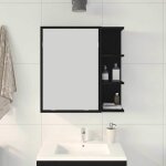 Armoire miroir de salle de bain - wiens - ch�ne noir - 625 x 205 x 64 cm - grand espace de rangement ...