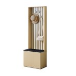Armoire moderne avec banc - rangement pour chaussures - 4 crochets - coussin de si�ge doux - compartiments ...