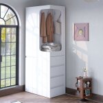 Armoire - modernluxe - 70x40x170cm - 3 tiroirs - 2 portes - blanc