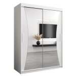 Armoire monaco 150 avec 2 portes coulissantes et miroir - corps blanc mat - 62x150x200cm - abiksmeble ... Armoire monaco 150 avec 2 portes coulissantes et miroir - corps blanc mat - 62x150x200cm - abiksmeble ...