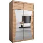 Armoire monaco 150 avec 2 portes coulissantes miroir et rehausse - corps chêne artisan - 62x150x240cm ... Armoire monaco 150 avec 2 portes coulissantes miroir et rehausse - corps chêne artisan - 62x150x240cm ...