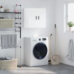 Armoire murale blanc brillant 60x31x60 cm bois dingnierie meuble rangement wc meuble salle de bain meuble ...