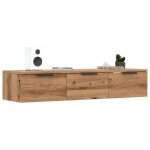 Armoire murale - ch�ne artisanal - 102x30x20 cm - 2 tiroirs - bois ding�nierie