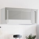 Armoire murale de cuisine avec portes coulissantes inox