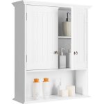 Costway meuble de salle de bain armoire murale avec 2 portes Étagères réglables armoire à pharmacie de ... Costway meuble de salle de bain armoire murale avec 2 portes Étagères réglables armoire à pharmacie de ...