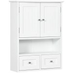 Armoire murale de salle de bain - kleankin - avec portes étagère ouverte 2 tiroirs pour ranger - 508l ... Armoire murale de salle de bain - kleankin - avec portes étagère ouverte 2 tiroirs pour ranger - 508l ...