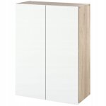 Armoire murale de salle de bain - meuble de rangement �tag�re suspendue en ch�ne sonoma et blanc 60x80x30 ...