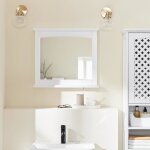 Armoire murale salle de bain avec miroir - sobuy - 60x6x535 cm - blanc - mdf e1 et verre - �tag�re int�gr�e ...