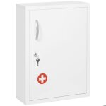 Armoire murale verrouillable kleankin pour pharmacie en acier blanc avec deux cl�s dimensions 40x15x535 ...