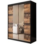 Armoire old style t1 150 avec mirroir - h 200 cm l 150 cm p 62 cm - corps noir matt avec façade old style ... Armoire old style t1 150 avec mirroir - h 200 cm l 150 cm p 62 cm - corps noir matt avec façade old style ...