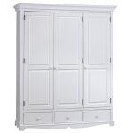Armoire penderie - blanc - style anglais - 3 portes - 3 tiroirs - 1643 x 1948 x 545 cm