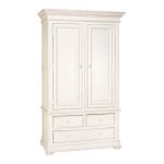 Armoire penderie blanche 2 portes 3 tiroirs - mdf - blanc - interiors