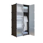 Armoire penderie - non spcifi - 8 cubes - plastique - noir - montage facile