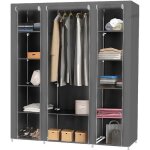 Armoire penderie gris - portable storage modulable - meuble tagres de rangement diy pour vtements