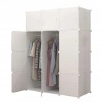Armoire penderie modulable 12 cubes armoire chambre tagre de rangement avec portespour le stockage ...