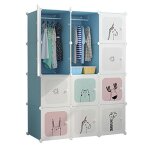 Armoire modulable - bleu - 111x47x147cm - r�sine de polypropyl�ne - pour chambre denfant - facile � monter ...