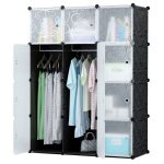 Armoire pendrie modulaire polyvalente ? 6 compartiments et 2 espaces penderie