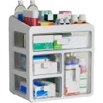 Armoire � pharmacie 4 tiroirs - grande bo�te rangement m�dicaments organisation maison / bureau (compacte ...